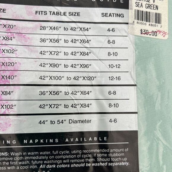 NOS Bardwil Linens Satin Splendor Soil Release Tablecloth 60x102” Oval Sea Green - Picture 9 of 9